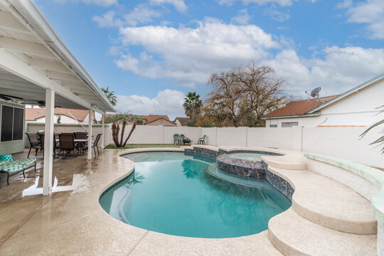 Pool Deck Concrete Staining