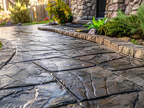 Walkway Concrete Staining